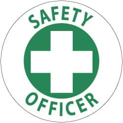 NMC - SafetyOofficer, Hard Hat Label - Green on White, 2" Thick, For Accident Prevention - Benchmark Tooling