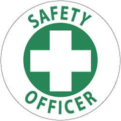 NMC - SafetyOofficer, Hard Hat Label - Green on White, 2" Thick, For Accident Prevention - Benchmark Tooling