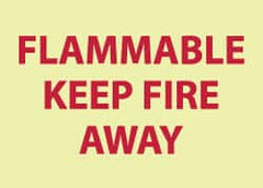 NMC - "Flammable - Keep Fire Away", 10" Long x 14" Wide, Pressure-Sensitive Vinyl Safety Sign - Rectangle, 0.004" Thick, Use for Accident Prevention - Benchmark Tooling