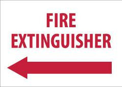 NMC - Fire Extinguisher, Pressure Sensitive Vinyl Fire Sign - 14" Wide x 10" High, Glow-in-the-Dark - Benchmark Tooling