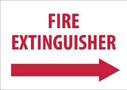 NMC - Fire Extinguisher, Pressure Sensitive Vinyl Fire Sign - 14" Wide x 10" High, Glow-in-the-Dark - Benchmark Tooling