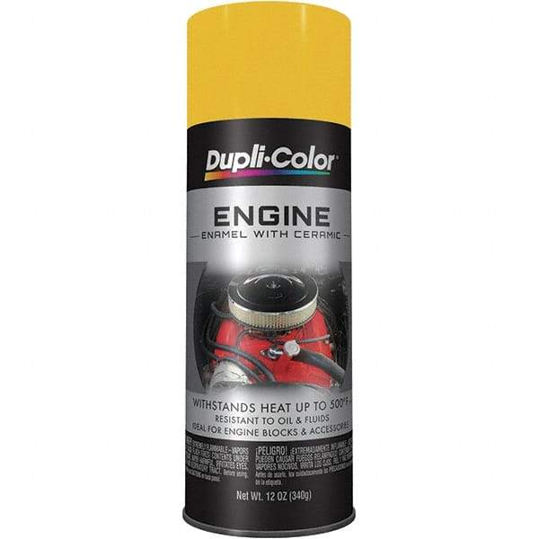 Dupli-Color - 12 oz Daytona Yellow Automotive Heat Resistant Paint - Gloss Finish, 500°F Max Temp, Comes in Aerosol Can - Benchmark Tooling