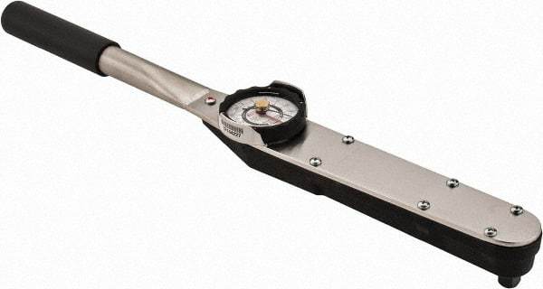 Proto - 1/2" Drive Dial Torque Wrench - 250 Ft/Lb Torque, 21-1/2" OAL, 5 Ft/Lb Graduation, Fixed Head - Benchmark Tooling