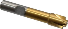 Interstate - 3/64" Radius, 7/16" Mill Diam, 4 Flute High Speed Steel Corner Rounding End Mill - Single End, TiN Finish, 2-1/2" OAL, 3/8" Shank Diam - Benchmark Tooling