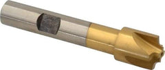 Interstate - 5/64" Radius, 1/2" Mill Diam, 4 Flute High Speed Steel Corner Rounding End Mill - Single End, TiN Finish, 2-1/2" OAL, 3/8" Shank Diam - Benchmark Tooling