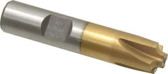 Interstate - 3/32" Radius, 1/2" Mill Diam, 4 Flute High Speed Steel Corner Rounding End Mill - Single End, TiN Finish, 2-1/2" OAL, 1/2" Shank Diam - Benchmark Tooling