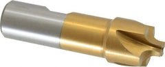 Interstate - 13/64" Radius, 7/8" Mill Diam, 4 Flute High Speed Steel Corner Rounding End Mill - Single End, TiN Finish, 3-1/8" OAL, 3/4" Shank Diam - Benchmark Tooling