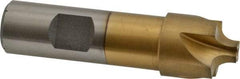 Interstate - 7/32" Radius, 7/8" Mill Diam, 4 Flute High Speed Steel Corner Rounding End Mill - Single End, TiN Finish, 3-1/4" OAL, 3/4" Shank Diam - Benchmark Tooling