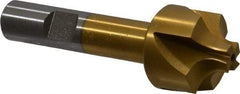 Interstate - 1/4" Radius, 1" Mill Diam, 4 Flute High Speed Steel Corner Rounding End Mill - Single End, TiN Finish, 3-1/8" OAL, 1/2" Shank Diam - Benchmark Tooling