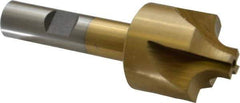 Interstate - 9/32" Radius, 1-1/8" Mill Diam, 4 Flute High Speed Steel Corner Rounding End Mill - Single End, TiN Finish, 3-1/4" OAL, 1/2" Shank Diam - Benchmark Tooling
