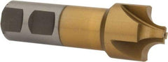 Interstate - 5/16" Radius, 1-1/8" Mill Diam, 4 Flute High Speed Steel Corner Rounding End Mill - Single End, TiN Finish, 3-1/4" OAL, 7/8" Shank Diam - Benchmark Tooling