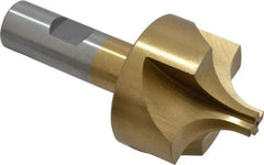 Interstate - 19/32" Radius, 1-15/16" Mill Diam, 4 Flute High Speed Steel Corner Rounding End Mill - Single End, TiN Finish, 4" OAL, 3/4" Shank Diam - Benchmark Tooling