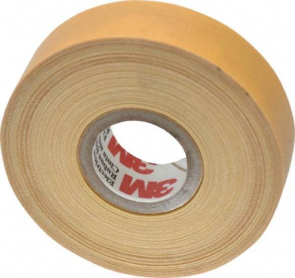 3M - 3/4" x 60', Yellow Cotton Cloth Electrical Tape - Series 2520, 8 mil Thick, 800 V/mil Dielectric Strength, 50 Lb./Inch Tensile Strength - Benchmark Tooling