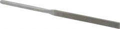 Strauss - 8-1/2" OAL Fine Equalling Needle Diamond File - 7/16" Wide x 7/64" Thick, 4-3/8 LOC, 91 Grit - Benchmark Tooling