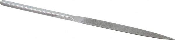 Strauss - 8-1/2" OAL Fine Half Round Needle Diamond File - 1/2" Wide x 5/32" Thick, 4-3/8 LOC, 91 Grit - Benchmark Tooling