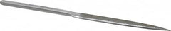 Strauss - 8-1/2" OAL Medium Half Round Needle Diamond File - 1/2" Wide x 5/32" Thick, 4-3/8 LOC, 126 Grit - Benchmark Tooling