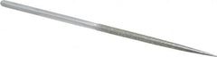 Strauss - 8-1/2" OAL Coarse Round Needle Diamond File - 1/4" Wide x 1/4" Thick, 4-3/8 LOC, 181 Grit - Benchmark Tooling