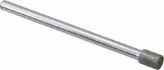 Strauss - 0.177" Head Diam x 1/4" Head Thickness Diamond (Abrasive) Grinding Pin - 1/8" Shank Diam x 2" Shank Length, (170 Mesh Grit) - Benchmark Tooling