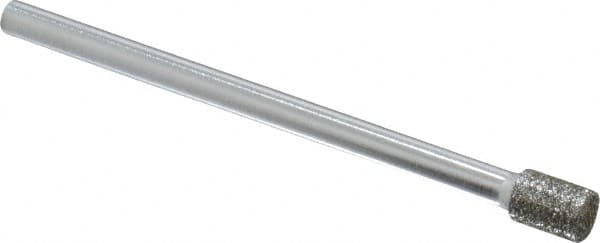 Strauss - 0.177" Head Diam x 1/4" Head Thickness Diamond (Abrasive) Grinding Pin - 1/8" Shank Diam x 2" Shank Length, Medium Grade, 80 Grit - Benchmark Tooling