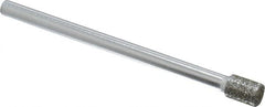 Strauss - 0.177" Head Diam x 1/4" Head Thickness Diamond (Abrasive) Grinding Pin - 1/8" Shank Diam x 2" Shank Length, Medium Grade, 80 Grit - Benchmark Tooling