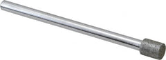 Strauss - 0.197" Head Diam x 1/4" Head Thickness Diamond (Abrasive) Grinding Pin - 1/8" Shank Diam x 2" Shank Length, (170 Mesh Grit) - Benchmark Tooling