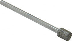 Strauss - 1/4" Head Diam x 0.276" Head Thickness Diamond (Abrasive) Grinding Pin - 1/8" Shank Diam x 2" Shank Length, Medium Grade, 80 Grit - Benchmark Tooling