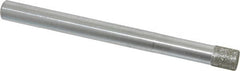Strauss - 1/4" Head Diam x 0.276" Head Thickness Diamond (Abrasive) Grinding Pin - 1/4" Shank Diam x 3" Shank Length, Medium Grade, 80 Grit - Benchmark Tooling