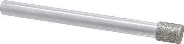 Strauss - 0.315" Head Diam x 3/8" Head Thickness Diamond (Abrasive) Grinding Pin - 1/4" Shank Diam x 3" Shank Length, Medium Grade, 80 Grit - Benchmark Tooling