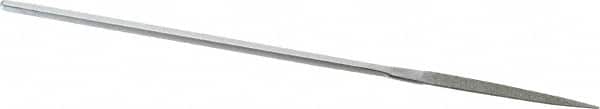 Strauss - 5-1/2" OAL Fine Half Round Needle Diamond File - 11/64" Wide x 1/16" Thick, 1-5/8 LOC, 91 Grit - Benchmark Tooling