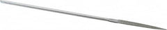 Strauss - 5-1/2" OAL Fine Half Round Needle Diamond File - 11/64" Wide x 1/16" Thick, 1-5/8 LOC, 91 Grit - Benchmark Tooling