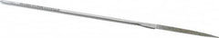 Strauss - 5-1/2" OAL Medium Barrette Needle Diamond File - 5/32" Wide x 1/16" Thick, 1-5/8 LOC, 126 Grit - Benchmark Tooling