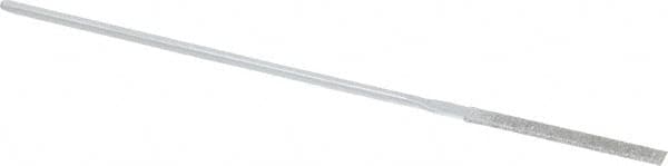 Strauss - 5-1/2" OAL Medium Equalling Needle Diamond File - 5/32" Wide x 3/32" Thick, 1-5/8 LOC, 126 Grit - Benchmark Tooling