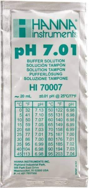 Hanna Instruments - 7.01% pH Range Buffer Pouch - 20 ml Pouches - Benchmark Tooling