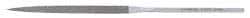 Made in USA - 5-1/2" OAL Medium Half Round Needle Diamond File - 1/4" Wide x 1/8" Thick, 2-3/4 LOC - Benchmark Tooling