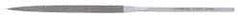 Made in USA - 5-1/2" OAL Medium Half Round Needle Diamond File - 1/4" Wide x 1/8" Thick, 2-3/4 LOC - Benchmark Tooling