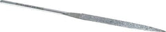Strauss - 5-1/2" OAL Medium Barrette Needle Diamond File - 13/64" Wide x 1/16" Thick, 2-3/4 LOC, 126 Grit - Benchmark Tooling