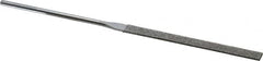 Strauss - 5-1/2" OAL Coarse Equalling Needle Diamond File - 15/64" Wide x 1/16" Thick, 2-3/4 LOC, 181 Grit - Benchmark Tooling