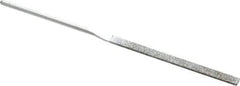 Strauss - 5-1/2" OAL Coarse Taper Needle Diamond File - 1/4" Wide x 1/16" Thick, 2-3/4 LOC, 181 Grit - Benchmark Tooling