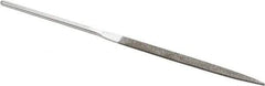 Strauss - 5-1/2" OAL Fine Taper Needle Diamond File - 1/4" Wide x 1/16" Thick, 2-3/4 LOC, 91 Grit - Benchmark Tooling