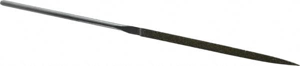 Strauss - 5-1/2" OAL Medium Three Square Needle Diamond File - 9/64" Wide x 9/64" Thick, 2-3/4 LOC, 126 Grit - Benchmark Tooling