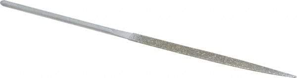 Strauss - 5-1/2" OAL Coarse Half Round Needle Diamond File - 13/64" Wide x 1/16" Thick, 2-3/4 LOC, 181 Grit - Benchmark Tooling