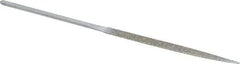 Strauss - 5-1/2" OAL Coarse Half Round Needle Diamond File - 13/64" Wide x 1/16" Thick, 2-3/4 LOC, 181 Grit - Benchmark Tooling