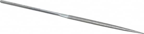 Strauss - 5-1/2" OAL Fine Half Round Needle Diamond File - 13/64" Wide x 1/16" Thick, 2-3/4 LOC, 91 Grit - Benchmark Tooling