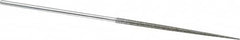 Strauss - 5-1/2" OAL Coarse Round Needle Diamond File - 1/8" Wide x 1/8" Thick, 2-3/4 LOC, 181 Grit - Benchmark Tooling