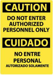 NMC - "Caution - Do Not Enter - Authorized Personnel Only", 14" Long x 10" Wide, Aluminum Safety Sign - Rectangle, 0.04" Thick, Use for Security & Admittance - Benchmark Tooling