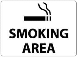 NMC - "Smoking Area", 10" Long x 14" Wide, Aluminum Safety Sign - Rectangle, 0.04" Thick, Use for Smoking Regulations - Benchmark Tooling