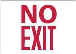 NMC - No Exit, Pressure Sensitive Vinyl Exit Sign - 10" Wide x 7" High - Benchmark Tooling