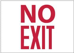 NMC - No Exit, Plastic Exit Sign - 10" Wide x 7" High, Glow-in-the-Dark - Benchmark Tooling