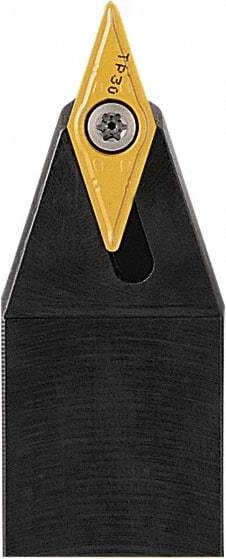 Seco - SVVB, Neutral Cut, 72.5° Lead Angle, 16mm Shank Height x 16mm Shank Width, Neutral Rake Indexable Turning Toolholder - 100mm OAL, VB..1604.., VCG..1604.. Insert Compatibility, Series Screw Lock - Benchmark Tooling