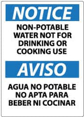 NMC - "Notice - Non-Potable Water - Not for Drinking or Cooking Use", 14" Long x 10" Wide, Rigid Plastic Safety Sign - Rectangle, 0.05" Thick, Use for Hazardous Materials - Benchmark Tooling